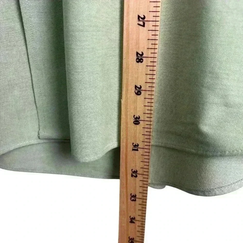 Stafford Essentials Cotton Blend Oxford Green Classic Fit | Size 16 1/2 - Picture 5 of 7